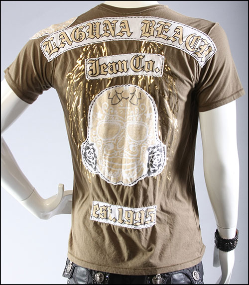 Laguna Beach - Футболка мужская - Mens Sunset Beach Olive T-Shirt
