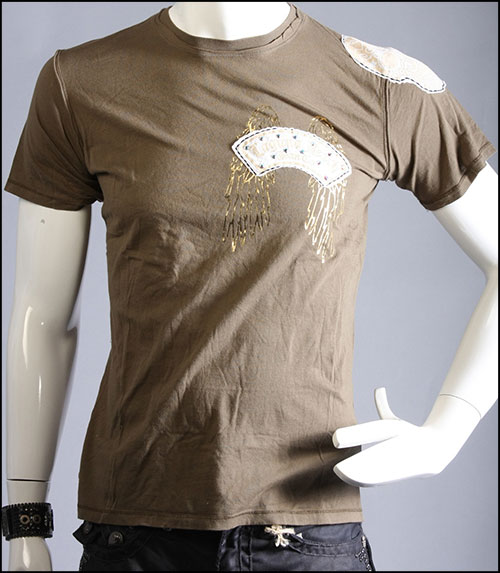 Laguna Beach - Футболка мужская - Mens Sunset Beach Olive T-Shirt (с кристаллами)