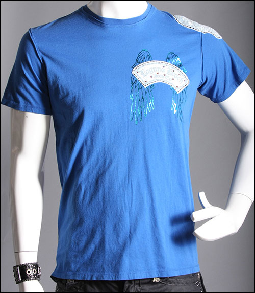 Laguna Beach - Футболка мужская - Mens Sunset Beach Royal Blue T-Shirt (с кристаллами)