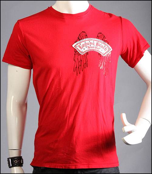 Laguna Beach - Футболка мужская - Mens Crystal Cove Beach Red T-Shirt (с кристаллами)