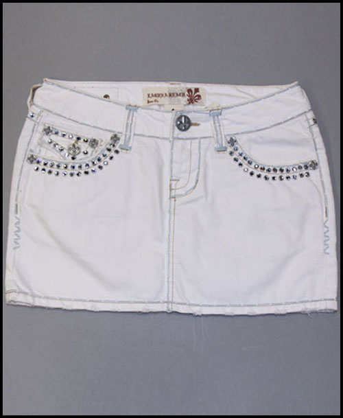 Laguna Beach - Юбка - Seal Beach Baby Blue Stitch White Mini Skirt (с кристаллами 1G - 144 кристалла)