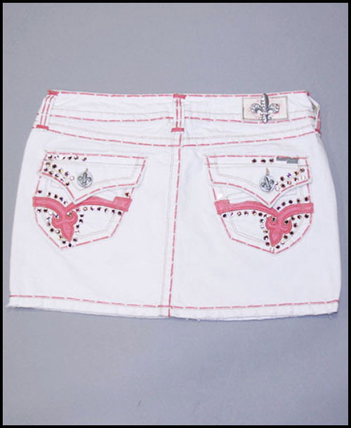 Laguna Beach - Юбка - Womens Aliso Beach Pink Stitch White Wash Mini Skirt (с кристаллами 2G - 288 кристалла)