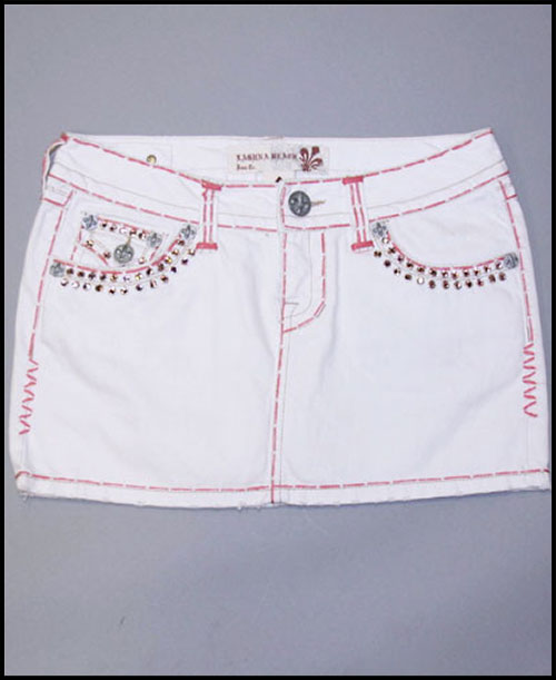 Laguna Beach - Юбка - Womens Aliso Beach Pink Stitch White Wash Mini Skirt (с кристаллами 2G - 288 кристалла)