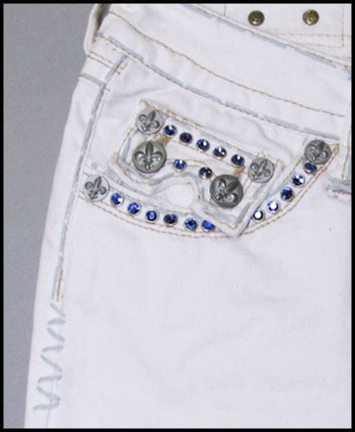 Laguna Beach - Юбка - Womens Hermosa Beach Baby Blue Stitch White Mini Skirt (с кристаллами 1G - 144 кристалла)