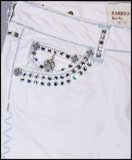 Laguna Beach - Юбка - Womens Laguna Beach Baby Blue Stitch White Mini Skirt (с кристаллами 2G - 288 кристалла)