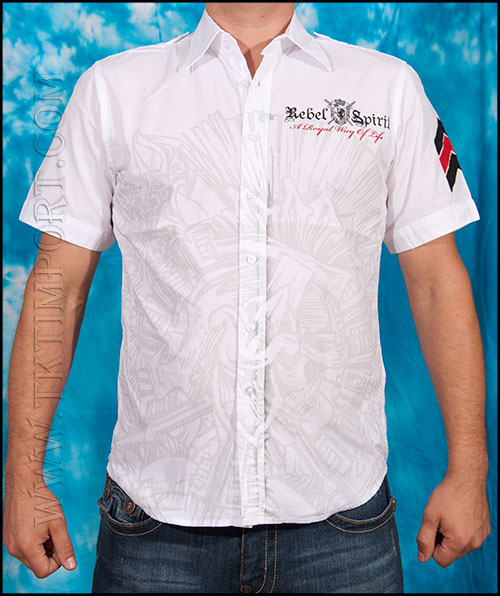 Rebel Spirit - Мужская рубашка - SSW121284 - WHITE