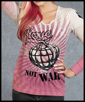 Rebel Spirit - Женская футболка с длинным рукавом - GFLV110487-PINK - 100% Хлопок