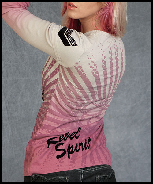 Rebel Spirit - Женская футболка с длинным рукавом - GFLV110487-PINK - 100% Хлопок
