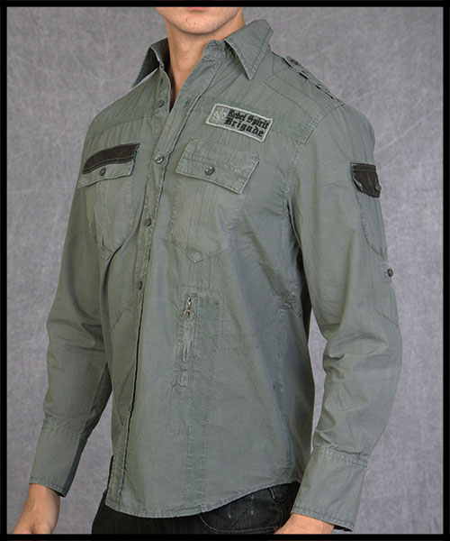Rebel Spirit - Мужская рубашка -LSW100650-CHAR - 100% хлопок стрейч
