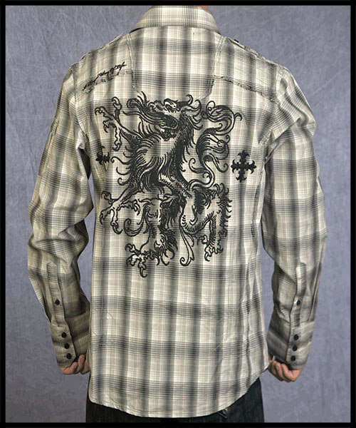 Rebel Spirit - Мужская рубашка - LSW110706-CEMT - 100% хлопок стрейч