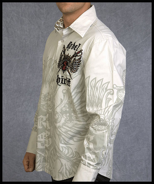 Rebel Spirit - Мужская рубашка - LSW111031-CEMT - 97% хлопок 3% спандекс