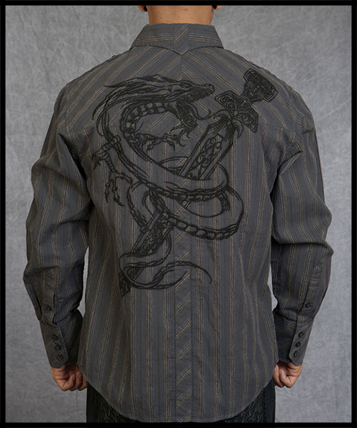 Rebel Spirit - Мужская рубашка - LSW111088-CHAR - 100% хлопок стрейч