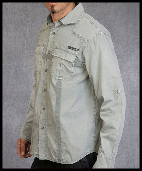 Rebel Spirit - Мужская рубашка - LSW111090-GREY - 100% хлопок стрейч