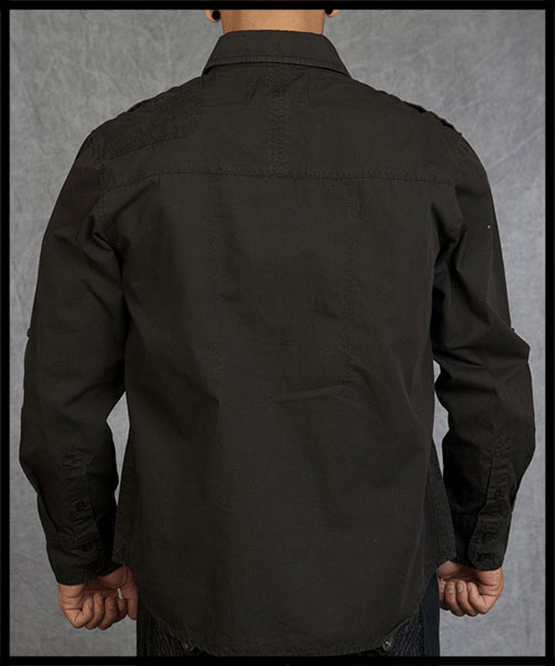 Rebel Spirit - Мужская рубашка - LSW111091-BLK - 100% хлопок стрейч