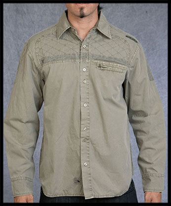 Rebel Spirit - Мужская рубашка - LSW111093-CEMT - 100% хлопок стрейч