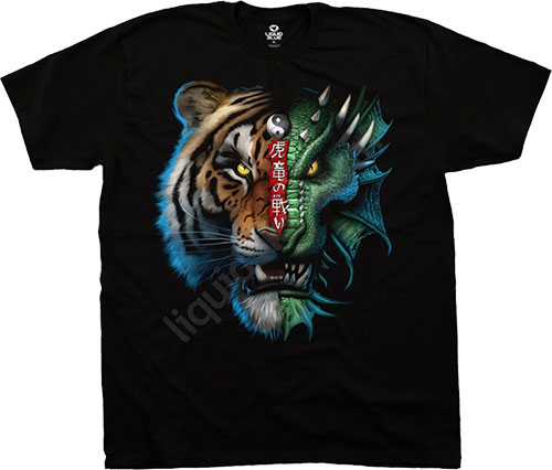Футболка Liquid Blue - Dark Fantasy Black T - Shirt - Tiger Dragon