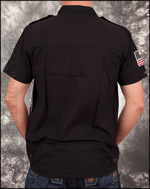 USA Rugby -  Рубашка Мужская  с коротким рукавом - GB121901 - Black