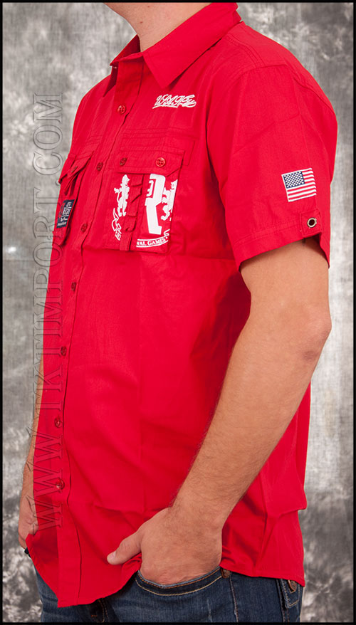 USA Rugby -  Рубашка Мужская  с коротким рукавом - GB122902 - Red
