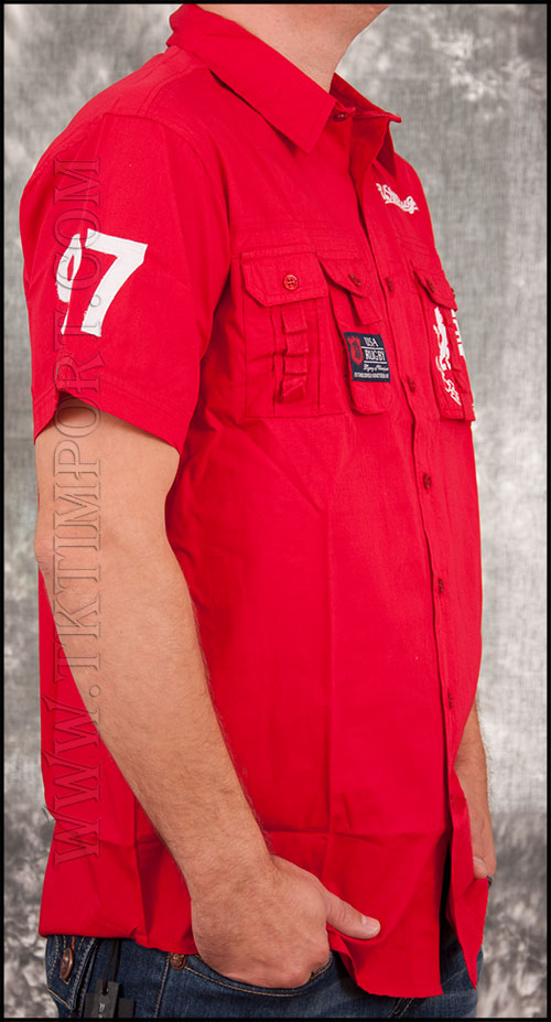 USA Rugby -  Рубашка Мужская  с коротким рукавом - GB122902 - Red