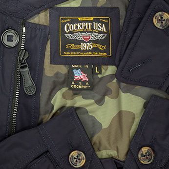 Куртка мужская с эффектом потертости (Weathered Navy Field Jacket) Cockpit USA